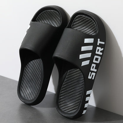 Men's stylish sports flip-flops, indoor non-slip couple slippers, casual and comfortable EVA material slippers, available in large sizes 48-49 - ayq
