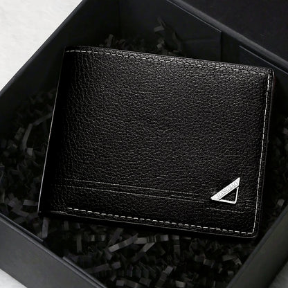 Men's PU Leather Wallet Compatible for all - Slim Cash & Card Holder with Photo Frame, Multi-Slot Organizer - Business & Everyday Use - Gift for Husband, Dad, Boyfriend (Birthday, Father's Day) - Stylish Minimalist Money Wall