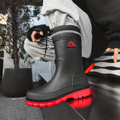 Unisex Long PVC Waterproof Rain Boots - Lightweight & Durable