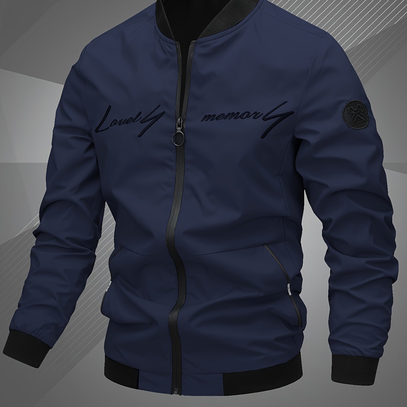 Տղամարդկանց Letter Embroidered Casual Bomber Jacket Gifts Best Sellers