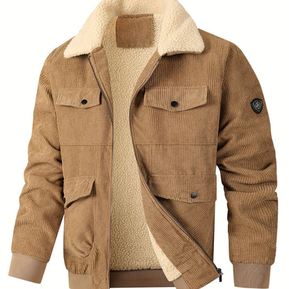 Տղամարդու ամուր ջերմային բաճկոն - քամուց պաշտպանող և բարձրորակ ձմեռային վերարկու՝ կայծակաճարմանդով, բազմագրպան դիզայնով, չձգվող գործվածքով - ցուրտ եղանակի վերնազգեստ ամենօրյա օգտագործման համար, հաստ, քամուց պաշտպանող բաճկոն, առօրյա վերնազգեստ, դիմացկուն