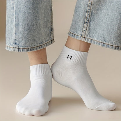 5pairs Men's Thin Mesh Breathable Sweat Absorption Socks For Summer, Men's Trendy Socks