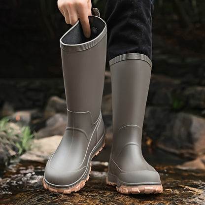 Men's All-Season High-Top Outdoor Waterproof PVC Boots
