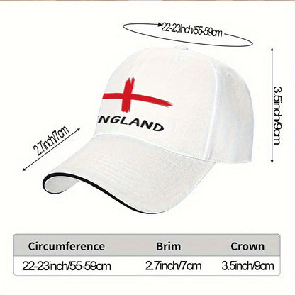 Adjustable England Cross Baseball Cap for Men & Women