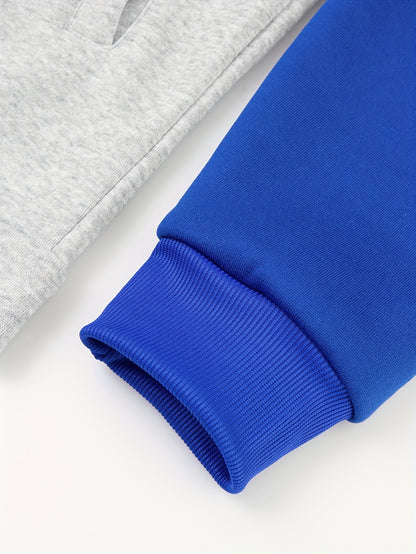 Տղամարդու գունավոր բլոկներով գլխարկով բաճկոն սպորտի և բացօթյա սպորտի համար, նորաձև հանգստի համար