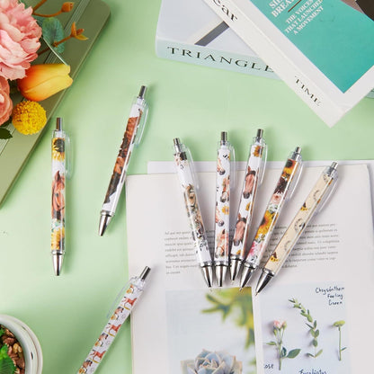 8pcs Ballpoint Pens for Women 1.00mm Cute Black Ink Fancy Pens Fine Point Smooth Writing Office Supplies(Horse)