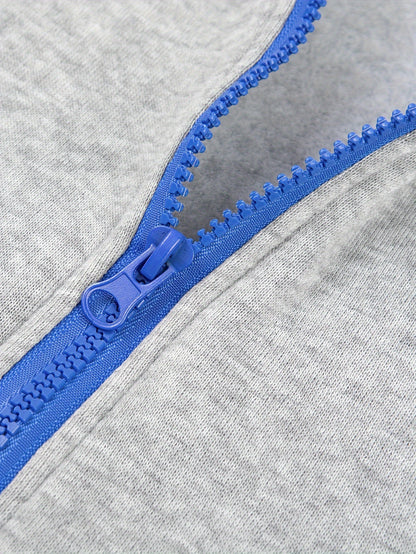 Տղամարդու գունավոր բլոկներով գլխարկով բաճկոն սպորտի և բացօթյա սպորտի համար, նորաձև հանգստի համար