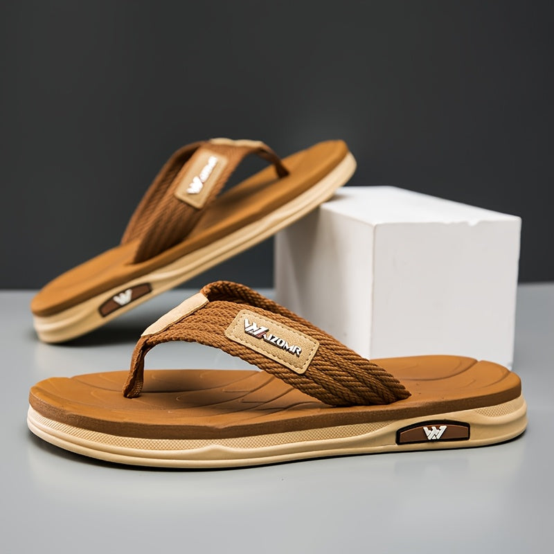 Men's Casual Flip Flops with Non-Slip Rubber Sole, All-Season