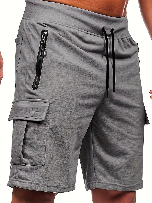 Men's Polyester Cargo Shorts with Multi-Pockets for Outdoor Sports