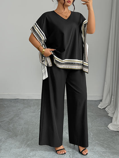 Plus Size, Casual Elegant Plus Size Women's Suit