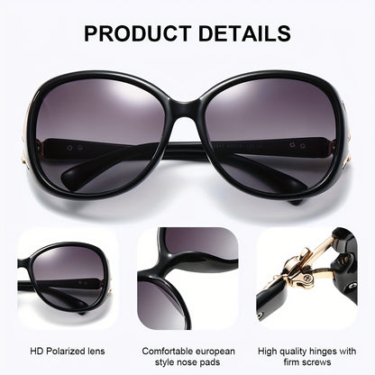 Women's Oversized Oval Fashion Glasses with Polarized UV400 Lenses