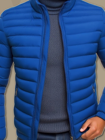 Men's Lightweight Stand Collar Winter Jacket - Casual Loose Fit