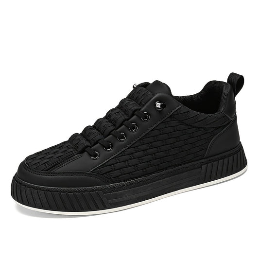 Unisex Casual Sneakers with Elastic Band, Low-Top PU Fabric