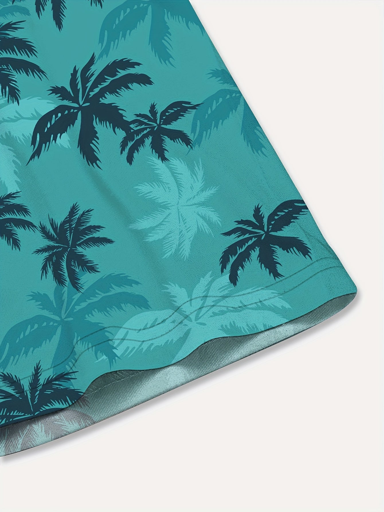 Coconut Tree Print Տղամարդկանց ամառային նորաձև և պարզ կարճաթև կոճակով պատահական վերնաշապիկ, թրենդային և բազմակողմանի, հարմար ժամադրության, ծովափնյա հանգստի համար, որպես նվեր
