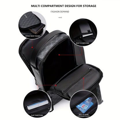 Elegant Black Crossbody Bag with Adjustable Strap, Anti-Theft Zipper Closure, and Polyester Lining - Stylish Chest Bag for Men and Women, Secure Travel Bag Patterned Chest Bag Durable Zipper Closure