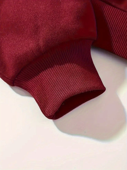 Women'S Christmas Letter Print Crew Neck Pullover Sweatshirt - Elegant Casual Long Sleeve Fleece-Lined Top with Festive Santa Hat & Star Design, All-Season Comfort for Holiday & Casual Attire, Christmas Sweatshirts, Seasonal