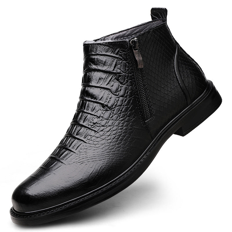 Men's Business High-Top PU Boots for Autumn Winter