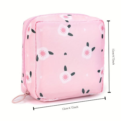 Cartoon Sanitary Napkin Storage Bag, Menstrual Cup Pouch Nursing Pad Holder Tampon Bags Feminine Product Pouches Portable Period Kit Bag For Girls Women