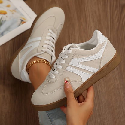 Women'S Classic Low-Top Lace-Up Sneakers with Rubber Sole and Fabric Insole - Comfortable All-Season Casual Shoes, Deep Pockets, and Durable Synthetic Upper, Everyday Sneakers | Classic Comfort Shoes | Synthetic Upper Sneaker