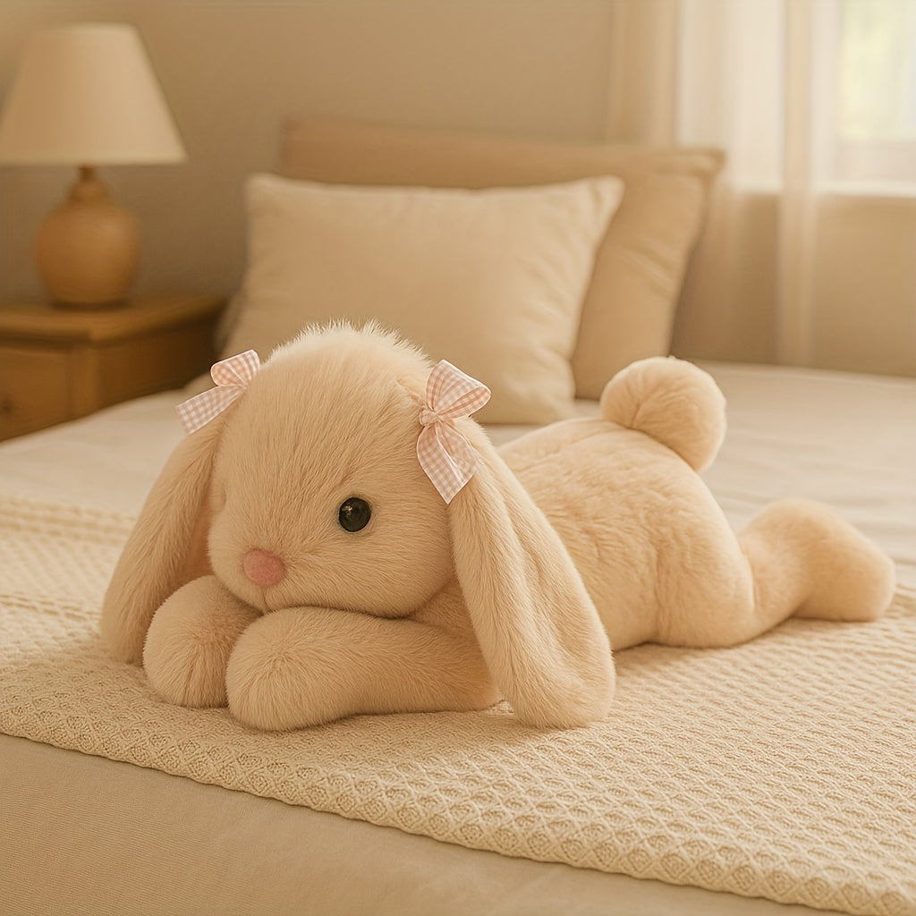 35cm/13.77in Soft Stuffed Bunny Plush Toy Suitable for Kids - Cute Lop Jimny Rabbit Doll with Long Ears, Huggable Bedtime Companion, Birthday Gift for Girls Room Decor, Travel & Accessory (Plush Toy)