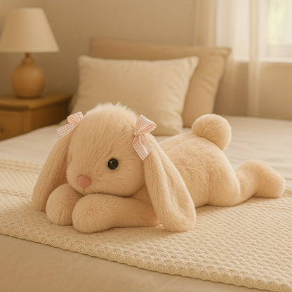 35cm/13.77in Soft Stuffed Bunny Plush Toy Suitable for Kids - Cute Lop Jimny Rabbit Doll with Long Ears, Huggable Bedtime Companion, Birthday Gift for Girls Room Decor, Travel & Accessory (Plush Toy)