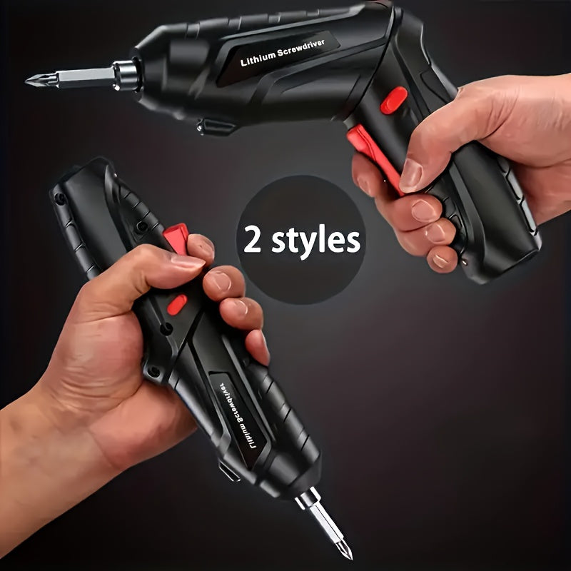 47 Rechargeable Cordless Electric Screwdriver Sets - Versatile Rotary Tools with LED Lights, Suitable for Home Repairs, Woodworking, And Household Projects.