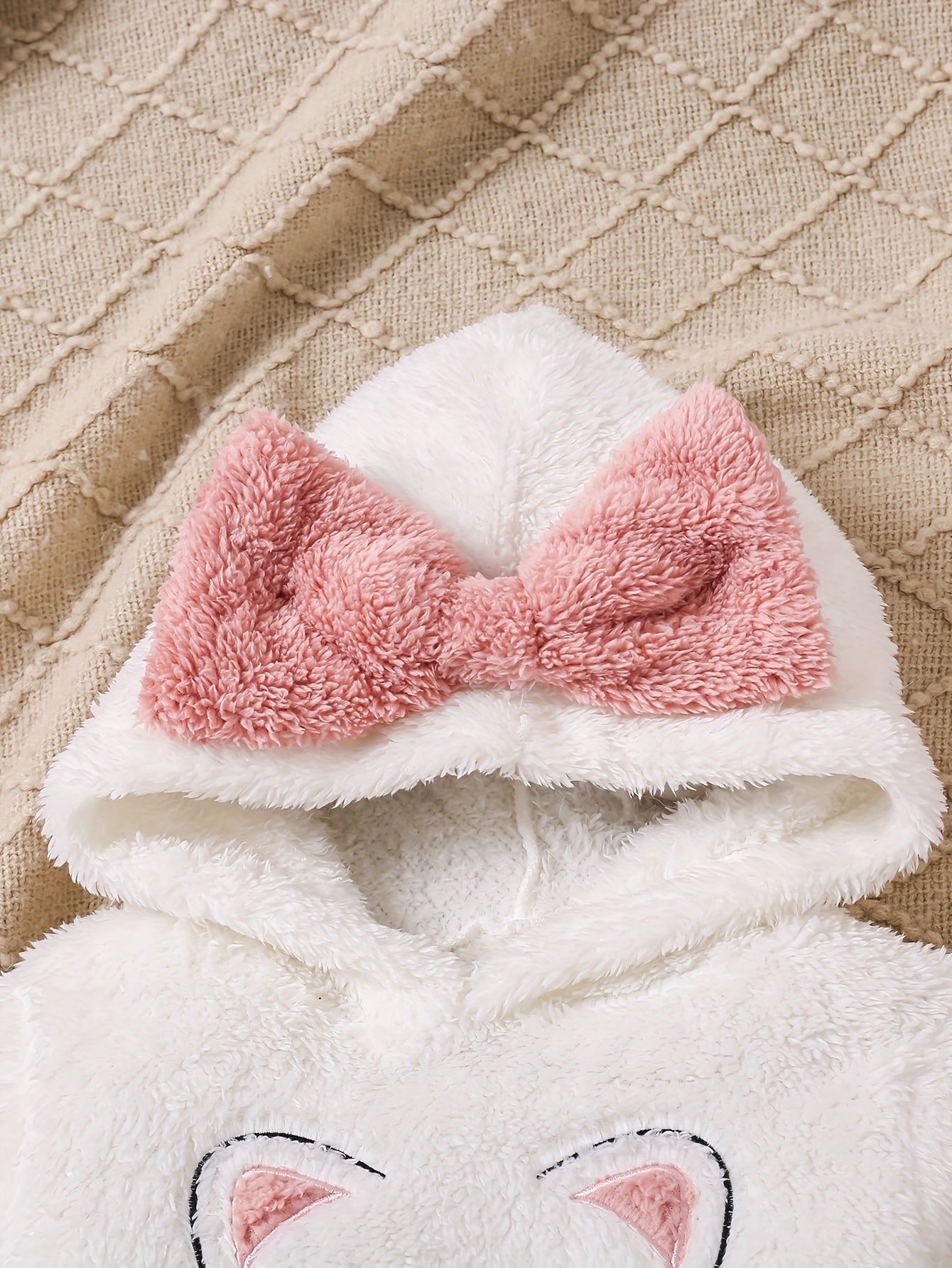 [1 հավաքածու] Սիրուն կատվի ասեղնագործությամբ, երկար թևքերով, գլխարկով, խիտ սվիտեր վերնաշապիկ + տաբատ, աղջիկների հանդերձանք աշուն/ձմեռ, նվեր առօրյա զբոսանքների համար