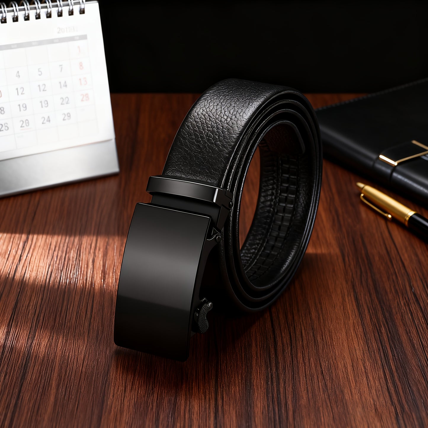 A Men'S Belt Set, Including a Business Belt, a Wallet, a Notebook, And a Pen, Is an Essential Item for Men in Both Daily Life And The Workplace, Embodying a High-End Business Aura And Sophistication, Representing Masculinity!
