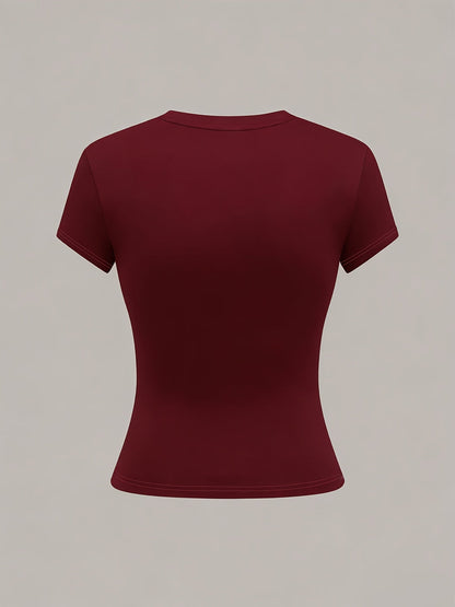 Slim Fit Believe Letter Graphic T-Shirt, Comfortable & Stylish - ayq
