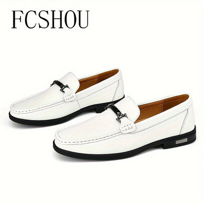 Men's High-End Split Leather Pointed Toe Loafers