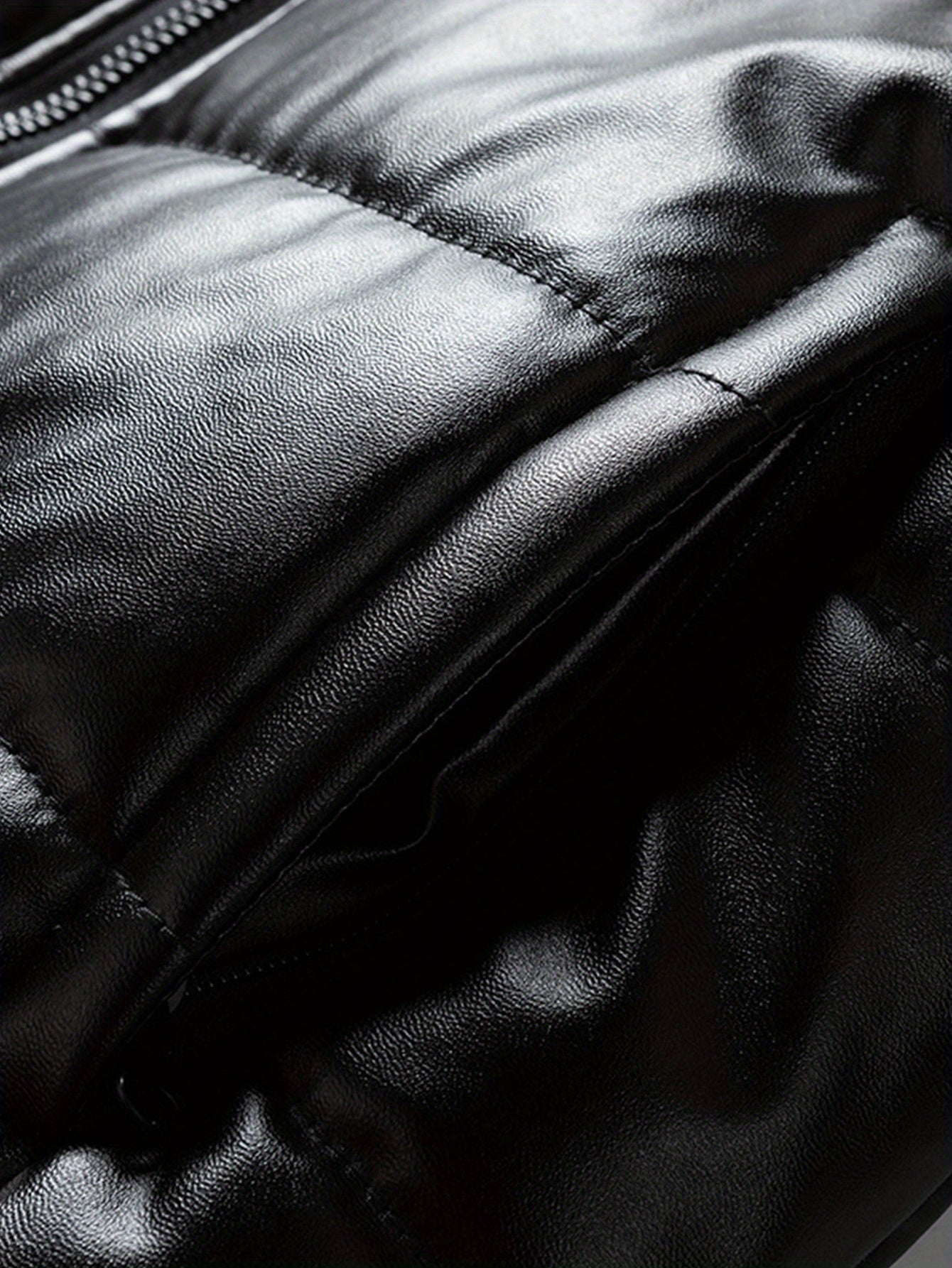 Men's Heavy-Duty Winter Jacket - Black Cold Weather Coat with Zippered Pockets, Formal & Everyday Outerwear for Office, Travel, Outdoor Activities - Hand Washable Polyester Outerwear, Travel Winter Coat, Classic Turndown Coll