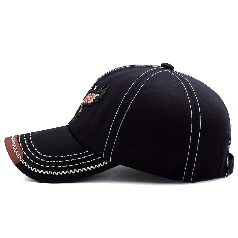 Unisex Breathable Baseball Cap with Eagle Embroidery, Lightweight