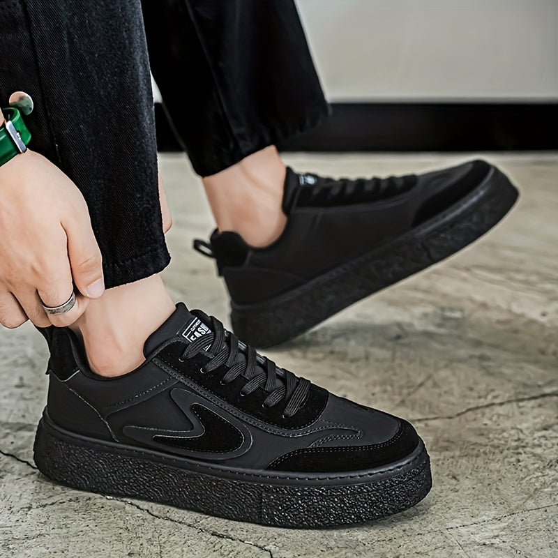 Men's Fashion Sneakers - Casual Lace-Up, All-Season Grip Shoes with Durable PU & EVA Material, Movement Style, Leisure Style, Four Seasons