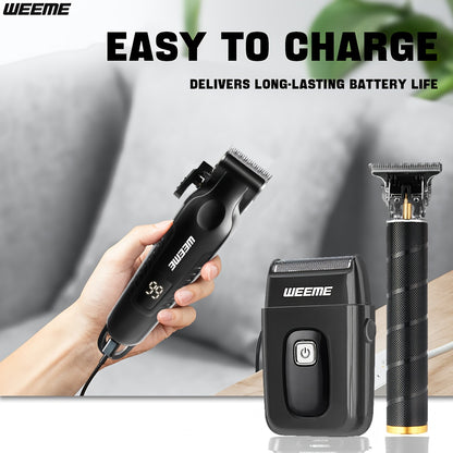 WEEME 2pcs/3pcs Electric Hair Clipper, Beard Trimmer, And Shaver Set with Professional Alloy Blade, USB Rechargeable, Featuring LCD Display. an Ideal Gift for Father'S Day, Birthdays, Or a Delightful Surprise for Husbands, Da