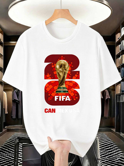 Men's FIFA World Cup Trophy Soccer T-Shirt, Crew Neck
