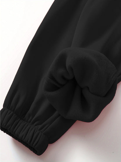 Women'S Cozy Fleece Hoodie & Sweatpants Set - "It'S the Most Wonderful Time of the Year" with Gingerbread House & Christmas Tree Design, Warm Long Sleeve Pullover with Drawstring Waist, Perfect for Fall/Winter, Christmas Paja