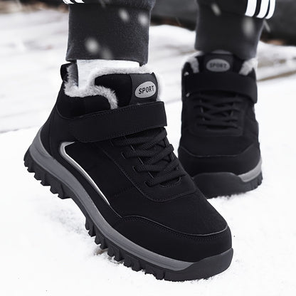 Men's & Women's All-Black Winter/Fall Sneakers - Comfortable Slip-Resistant Arch & Cushioned Insole, Lace-Up or Closure, Slip-Resistant Rubber Sole, Warm Round-Toe Design - Casual & Light Sports Shoes for Elderly, Seniors, Wa