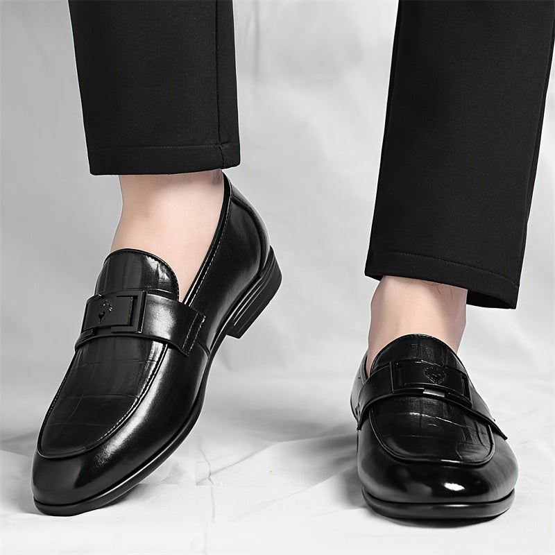 Men's Business Casual Slip-On Loafers with Breathable Microfiber