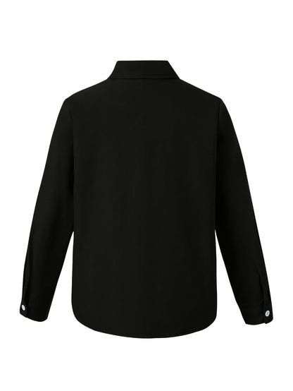 Boys' Long Sleeve Button-Up Shirt with Animal Print for Spring/Fall