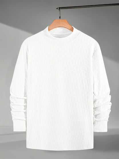 Տղամարդու երկարաթև մարզաշապիկ կիսաբարձր օձիքով, առօրյա ժակարդե հիմք վերնաշապիկի համար, աշնանային և ձմռան համար նախատեսված ոճային և բարձրորակ վերնաշապիկ