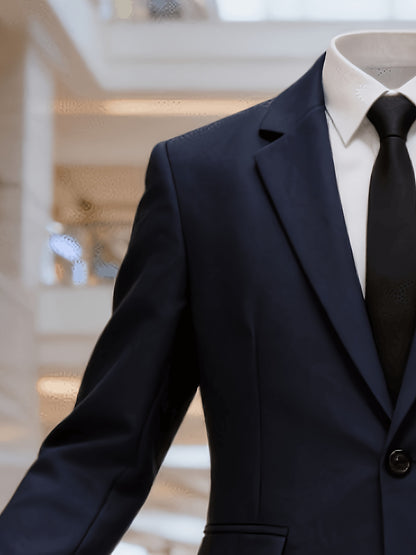 Men's Casual Slim Fit Solid Color Suit Jacket - Lightweight