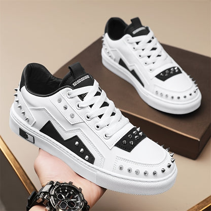European Station Rivet Panel Shoes White Shoes Niche Korean Style Casual Shoes Versatile Sneakers
