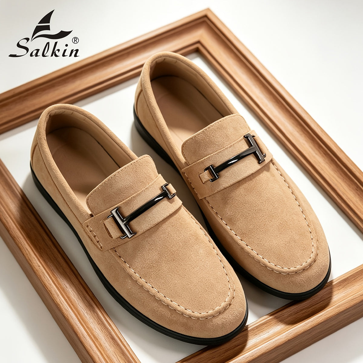 Men's Slip-On Casual Loafers Stylish Fabric Business Shoes