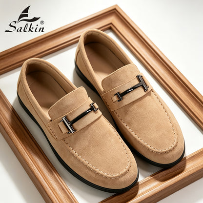 Men's Slip-On Casual Loafers Stylish Fabric Business Shoes