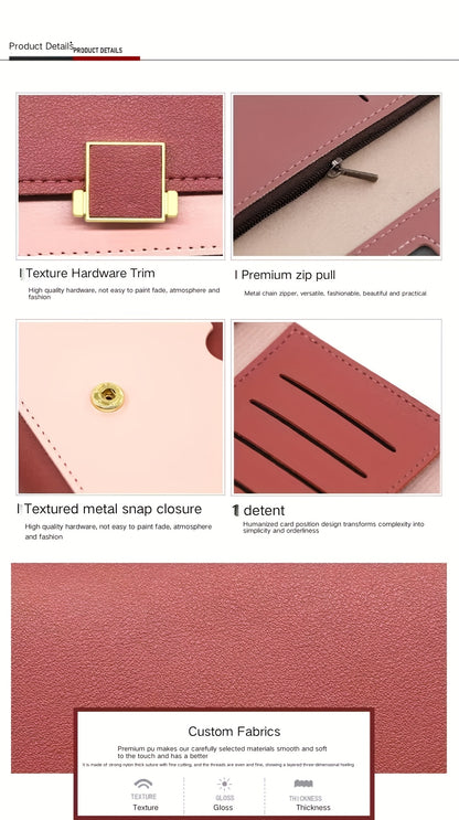 Custom Name Women's Wallet, Personalized Long Foldable Wallet with Contrasting Colors, Large Capacity Multi-Card Slot Wallet, Mother's Day Gift, Birthday Gift, Anniversary Gift, Bridesmaid Favor, Gift for Mom, Valentine's Day