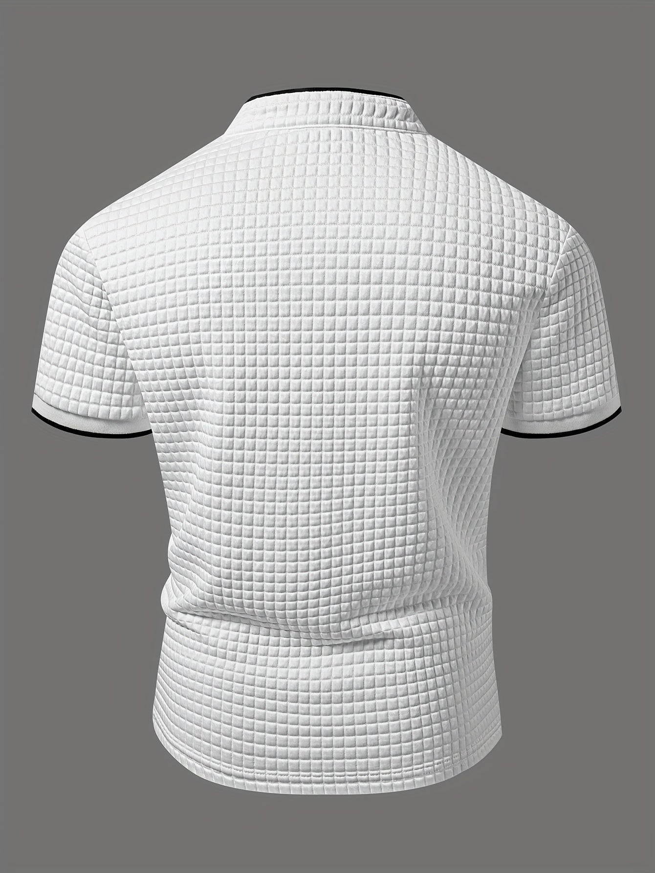 Men's Lightweight Moisture-Wicking Short Sleeve Shirt - Breathable Stretch Fabric, Henley Neck Casual Button-Up for Gym, Summer Outings & Parties (White) - ayq