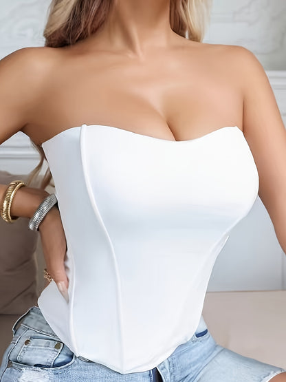 Women's Slim High Waist Corset Vest with Breast Pads