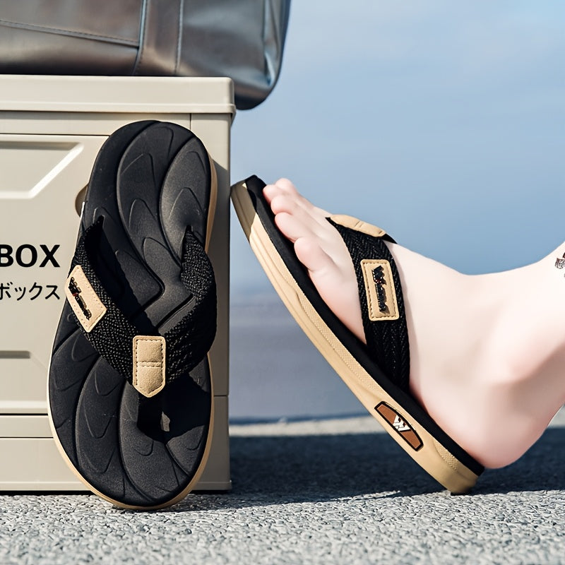 Men's Casual Flip Flops with Non-Slip Rubber Sole, All-Season