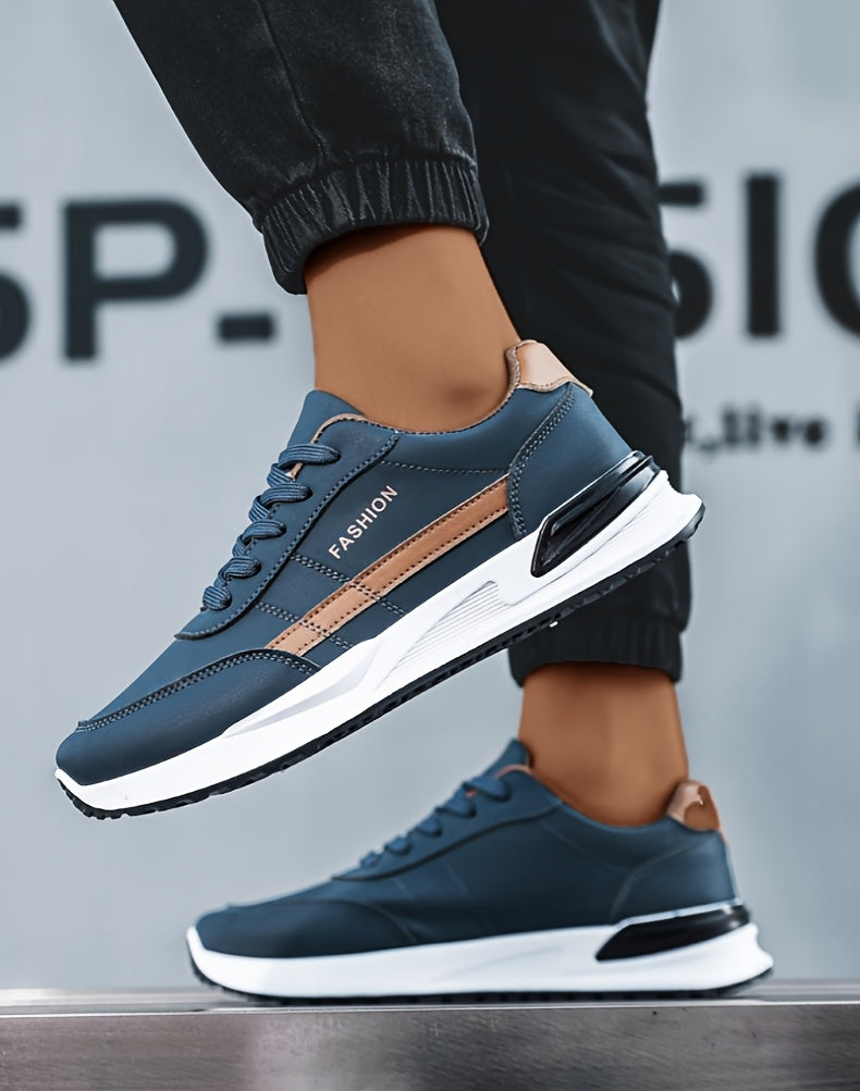 Men'S Breathable Trekking Shoes | Casual Low-Top Lace-up Sneakers, Faux Upper, PVC Sole, Suitable for All Seasons - ayq