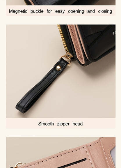 Կանացի նորաձև մինիմալիստական ​​ծալովի դրամապանակ՝ ճարմանդային դիզայնով, մեծ տարողությամբ, հասանելի է 6 գույնով